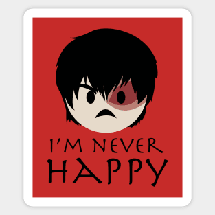 Prince Zuko Angry Emoji 3 "I'm Never Happy" Sticker